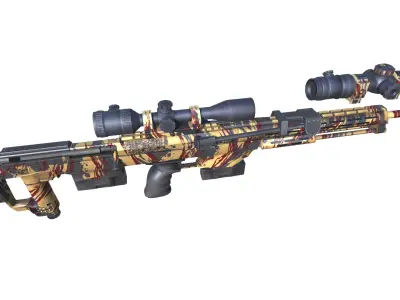 49-dsr50-gun model 3d game ready model Low-poly 3D model Low-poly 3D model