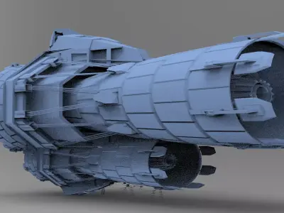 Sci fi Airship Space design 10 3D model