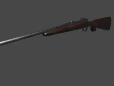 gun download with human and rig free Low-poly 3D model