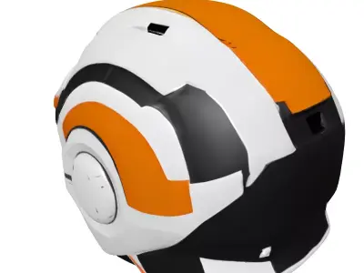 Futuristic SciFi Pilot Helmet Low-poly 3D model purchase