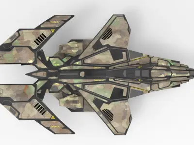 Spaceship M01-V1 Low-poly 3D model