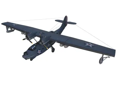 PBY-5 Catalina Low-poly 3D model