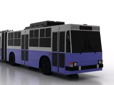 Trolleybus JUMZ-T1 1992 Low Low-poly 3D model