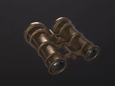 Old Binoculars 3D Model Low-poly 3D model