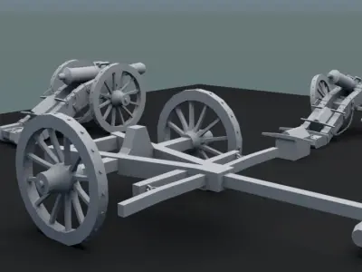 GRIBEAUVAL SYSTEM CANON Low-poly 3D model