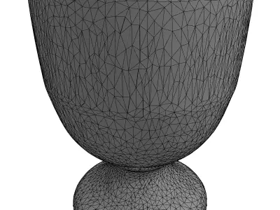 Antique Blue and White Porcelain Goblet Low-poly 3D model