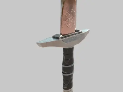 Sword Low-poly 3D model 5