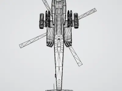STL File - Attack Helicopter - 3D CAD Model 3D print model