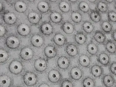 Industrial Metal Treadplate Large Studs PBR Seamless Texture