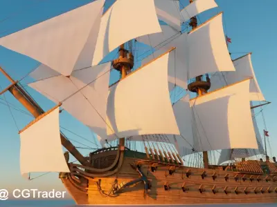 Ship of the line 3D model