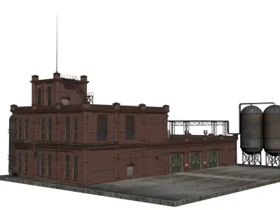 Old factory  Low-poly 3D model