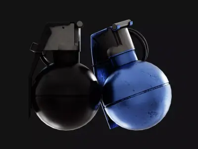 Grenade Low-poly 3D model 2