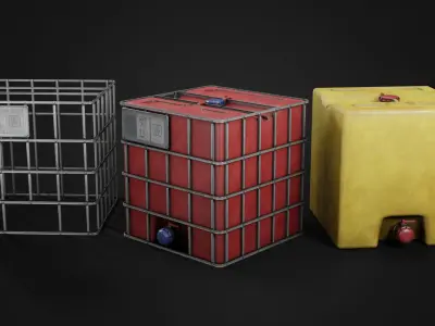 Water IBC Container Low-poly 3D model