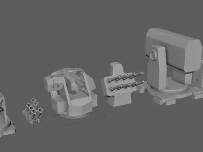 BattleShip Gun Pack 3D model