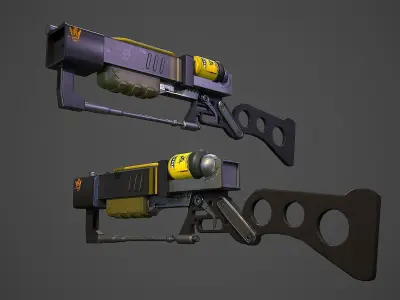 Low Poly game redy asset AER9 Laser Rifle Low-poly 3D model Low-poly 3D model