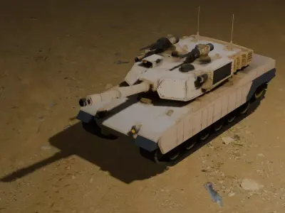 M1 Abrams Main Battle Tank  Realistic 3D Model Low-poly 3D model