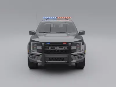 Low Poly Tactical Police Pickup Truck  -Modular and Game Ready Low-poly 3D model