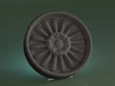 Korean Traditional roof tile lotus Sumaksae PBR 4K Low-poly 3D model