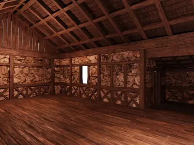 Old Medieval Building House 4K Textures GameReady 47 Low-poly 3D model