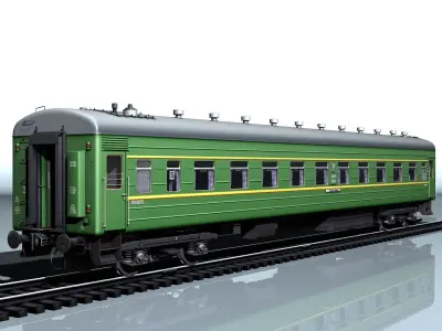 Railway wagon type 66W plant-KVZ Low-poly 3D model