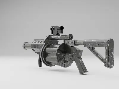 M32 Grenade Launcher Low-poly 3D model