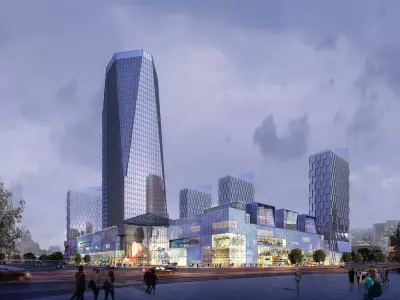 3Dmax fashion city commercial square building 157 3D model