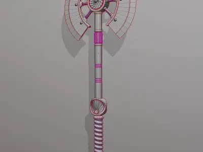 Fantasy style battle ax A1 3D model