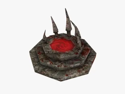 Blood fountain Low-poly 3D model
