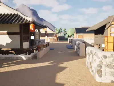 Traditional Village Scene 3D model purchase