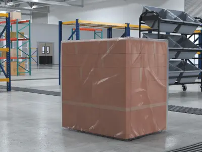 Transparent Cargo Pallet Cover 3D model