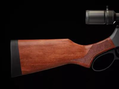 henry supreme lever action rifle with scope Low-poly 3D model