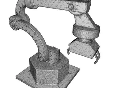Metallic Robot Arm Low-poly 3D model