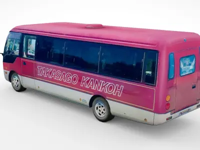 Mitsubishi Rosa Fuso 2007 lowpoly bus Low-poly 3D model
