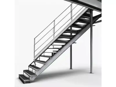Industrial Factory Metal Staircase Segment for 3D print 3D model
