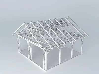 Basic wood frame construction Free 3D model