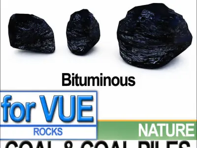 Coal Rocks and Piles VUE EcoSystem 3D model