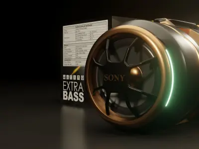 Sony Bluetooth Speaker 3D model Free 3D model