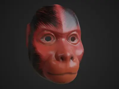 Japanese Monkey Mask Kyogen theater Noh theater Noh-kyogen Low-poly 3D model