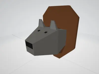 Animal heads Low-poly 3D model