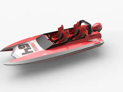 18 Foot Racing Speed Boat  3D model