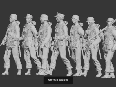 german soldiers 3D Model Pack