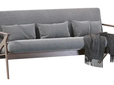 Baxton Studio Bianca Dark Brown Faux  3D model