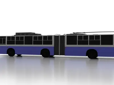 Trolleybus JUMZ-T1 1992 Low Low-poly 3D model