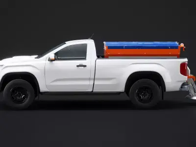Snow Plow Pickup Truck Winter Service Utility Vehicle  Low-poly 3D model