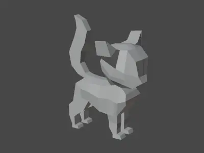 Low-poly cat polygonal Low-poly 3D model