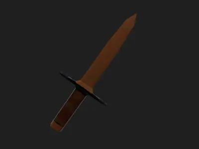 Low Poly Knife sword Free low-poly 3D model