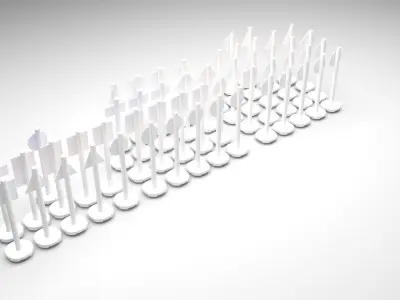 Lego Toy Road Signs Set 3D model