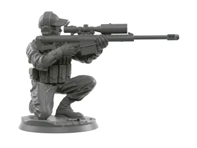 Sniper squad 28 - 40 mm scale  3D print model