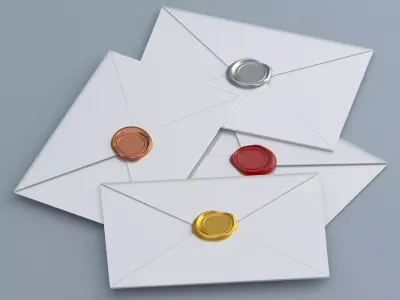 Envelope With Seal Collection 3D model