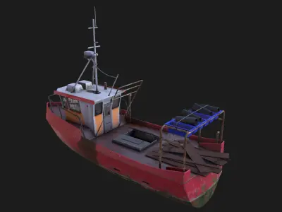Fishing boat Low-poly 3D model from CGTrader - Low-poly